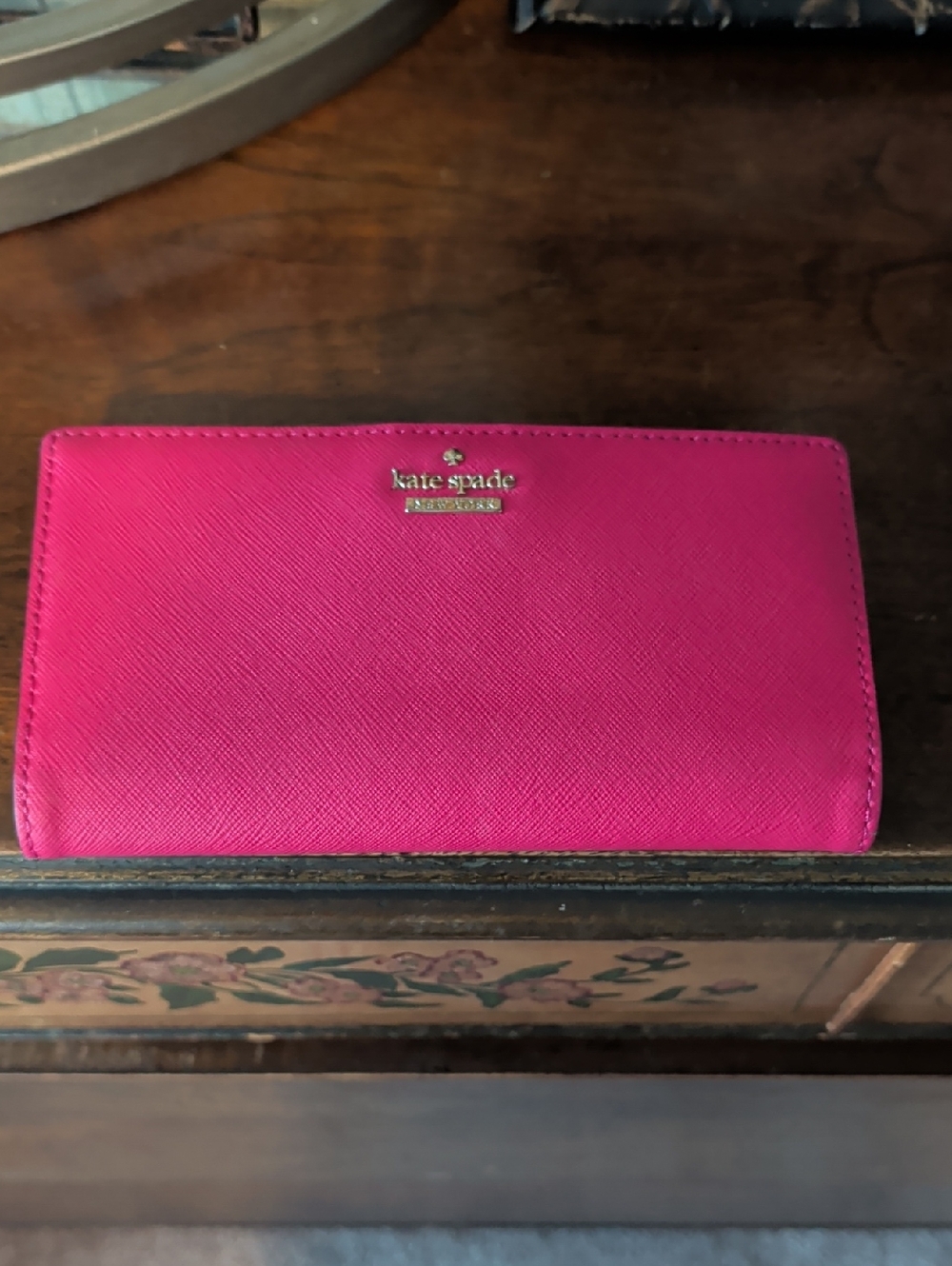 kate spade Hot Pink Saffiano Continental Wallet
